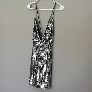 Sequin strappy backless NYE dress